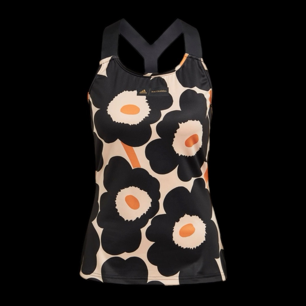 SALE!!!!  Adidas Floral Tank Top - Black and Orange - Picture 2 of 9